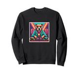 Dog Music DJ Turntables Mixing Vinyl Records Party Graphic Sweatshirt