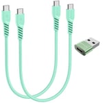 USB C to USB C Charger Cable 60W (30CM+30CM+Adapter) STRONG Braided Type C to C Cable Fast Charging Data Lead Compatible with iPhone 15, iPad Pro 2022, MacBook Pro, Samsung S24/S23/A54/A14, Pixel 8