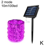 100 Led 2 8 Mode Solar Power Fairy Light String Lamp Xmas Party K Purple 2mode