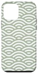 Coque pour iPhone 12 mini Motif simple vagues vert sauge sans couture