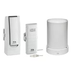 TFA Dostmann Weatherhub SmartHome Kit de démarrage avec émetteur de température et pluviomètre sans Fil, idéal pour Piscine, étang, Refroidisseur, Facile à Installer, 305 x 245 x 245 mm (L x l x H) -