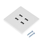 4 USB-portar DC 5V Hemmakontor Elväggmonterad Uttag Laddare Uttag (110~250V)