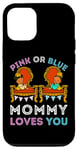 Coque pour iPhone 12/12 Pro Rose ou bleu Mommy Loves You sexe révéler maman fête prénatale