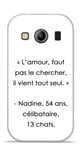 Onozo Coque TPU Gel Souple Samsung Galaxy Ace 4 G357 Design Citation l'amour, Faut Pas Texte Noir Fond Blanc
