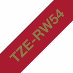 BROTHER TZERW54 24MM GOLD ON W. RED RIBBON TAPE