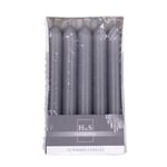 DONAU HOME Lot de 10 bougies à tige lisses, graphite, 17 x Ø 2 cm, non parfumées, cylindriques, de table, pour décoration dans le salon, la salle de bain, 6 heures de combustion