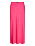 Ennis Satin Midaxi Slip Skirt Pink French Connection