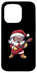 Coque pour iPhone 15 Pro Guitare Père Noël à bascule Cool Christmas Rock & Roll Musique