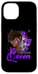 Coque pour iPhone 14 Violet Capricorne Queen Femme afro-américaine Dec Jan