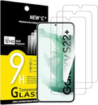 NEW'C Lot de 3, Verre Trempé pour Samsung Galaxy S22+ / S22 Plus, Film Protection écran efficace contre les Rayures - Ultra Résistant (0,26mm HD Ultra Transparent) Dureté 9H Glass