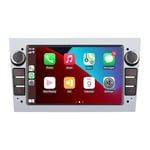 LXKLSZ Autoradio Compatible avec sans Fil Carplay/Android Auto pour Opel Antara Zafira Corsa avec écran Tactile de 7 Pouces/Bluetooth/Mirror Link/USB/Puissance élevée Argent