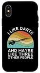 iPhone X/XS I Like Darts Cricket Dart 501 Beer Retro Funny Throwing Game Case