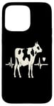 Coque pour iPhone 15 Pro Max Vache Heartbeat Animal Lover Farm