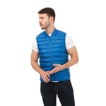 Lacoste Mens Water-Repellent Puffer Vest in Blue Polyamide - Size Small