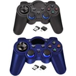 USB 2.4G trådlös spelkontroll 2-pack för PC/bärbar dator (Windows XP/7/8/10)/ Android / PS3 & Steam Joystick Gamepad för pc Games Controller C