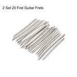 Acoustic Guitar Fret Wire Guitar Fretboard 20 Fret 2mm Silver Tone, Pack of 40