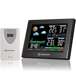 Bresser Neomeo 7007330 Station Météo Sans Fil Avec Prévision Météo, Indicateur De Qualité De L’air, Réveil Capteur Extérieur De Température Et D’humidité De L’air, Noir