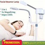 2 in1 Facial Steamer Spray 3X Magnifying Lamp Hot Ozone Machine Spa Salon Beauty