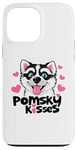 Coque pour iPhone 13 Pro Max Funny Pomsky Lover Kisses Puppy Dog Mom Pomskies