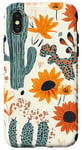 Coque pour iPhone X/XS Orange Abstrait Géométrique Western Boho Léopard Tournesols