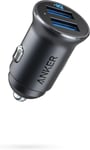 Anker Car Charger, Mini Aluminum Alloy 24W Dual USB black