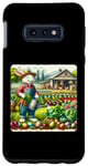 Coque pour Galaxy S10e Lapin de Pâques rétro avec inscription « Tending A Colorful Garden »