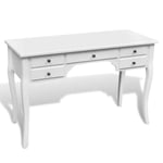 Bureau Français Bois Pieds Courbés 5 Tiroirs Console Table d'Ordinateur vidaXL