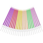 URAQT Métallique Bougie, 24PCS Longue Minces Bougies d'anniversaire avec Support, Bougies de Gâteau pour la décoration de fête de Gâteau de Mariage d'anniversaire (Multicolore)