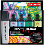 Highlighter - STABILO BOSS ORIGINAL - ARTY - Pack of 5 - Cool Colours Pack of 5