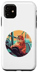 iPhone 11 Cute Orange Fitness Cat on Gym Lifting Bench Case