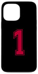 Coque pour iPhone 13 Pro Max Rouge 1 Numéro Équipe Junior Sports Uniforme Numéroté