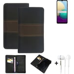 Phone Case + earphones for Samsung Galaxy M02 Wallet Cover Bookstyle protective