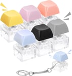 Lot de 6 porte-clés de clavier aux couleurs pastel,avec interrupteurs,pour homme et femme,sans lumière(Q1030)