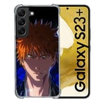 Cokitec Coque Renforcée en Verre Trempé pour Samsung Galaxy S23 Plus Manga Bleach Ichigo