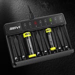 Charger Fast Charging Dock 8 Slot For AA/AAA NiMH Rechargeable Batteries