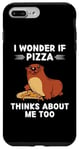 Coque pour iPhone 7 Plus/8 Plus Adorable loutre Kawaii I Wonder If Pizza Thinks About Me Too