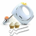 Geepas Electric Hand Food Mixer 7 Speeds & Turbo With Egg Beaters & Dough Hooks