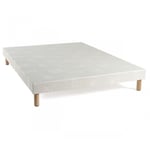 Sommier tapissier blanc 13 cm Lune Someo 120x190 - Blanc