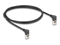 Delock Rj45 Nätverkskabel Cat.6A S/Ftp Slim 90° Topp / Topp Vinklad 1 M Svart