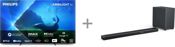 Philips OLED808 77" 4K OLED Ambilight Google TV + Fidelio B95 5.1.2. Dolby Atmos Soundbar -tuotepaketti