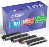 BLACK POINT Lot de 4 Cartouches de Toner pour HP 117A 43% d'efficacité en Plus W2070A W2071A W2072A W2073A pour HP Color Laser MFP 179fwg 179fnw MFP 178nwg Color Laser 178nw HP Color Laser 150a 150nw