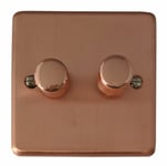 G&H CRG512 Contour Rose Gold 2 Gang 1 or 2 Way V-Pro LED Dimmer Switch