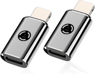 2Pcs Adaptateur USB C vers Lightning, 27W USB-C Lightning Adaptateur, Charge et Transfert de données, Lightning Adaptateur, pour i-Phone Mac-Book et Autres appareils de Type C, 480Mbps