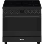 Smeg C9IMN2 90cm Full Black Single Cavity Cooker with Induction Hob