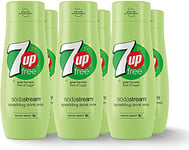 SodaStream Flavours 7Up Free Sparkling Drink Mix, Fizzy Drink Maker Concentrate, Caffeine Free Diet Soda, Natural Lemon & Lime, No Sugar, Official 7Up Light x SodaStream Syrup - 6 x 440ml Multi Pack
