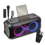 Bluetooth Karaoke Party Speaker System with Microphone, LED Lights 2x 8" Core120