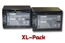 vhbw 2x Set de batterie Li-Ion 1300mAh (7.2V) pour Sony Handycam FDR-AX53, FDR-AX53E, FDR-AX700, FDR-AX700E