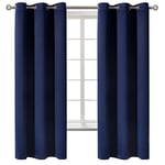 BGment Blackout Curtains for Bedroom - Grommet Thermal Insulated Room Darkening Curtains for Living Room, Set of 2 Panels (42 x 63 Inch, Navy Blue)