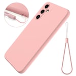 Samsung Galaxy A15 Skal med Strap Silikon Rosa