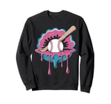 Baseball Home Plate Drip Ice Cream Sprinkles, Baseball Bat Sweatshirt